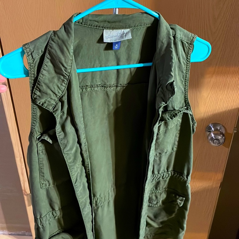 Olive long vest